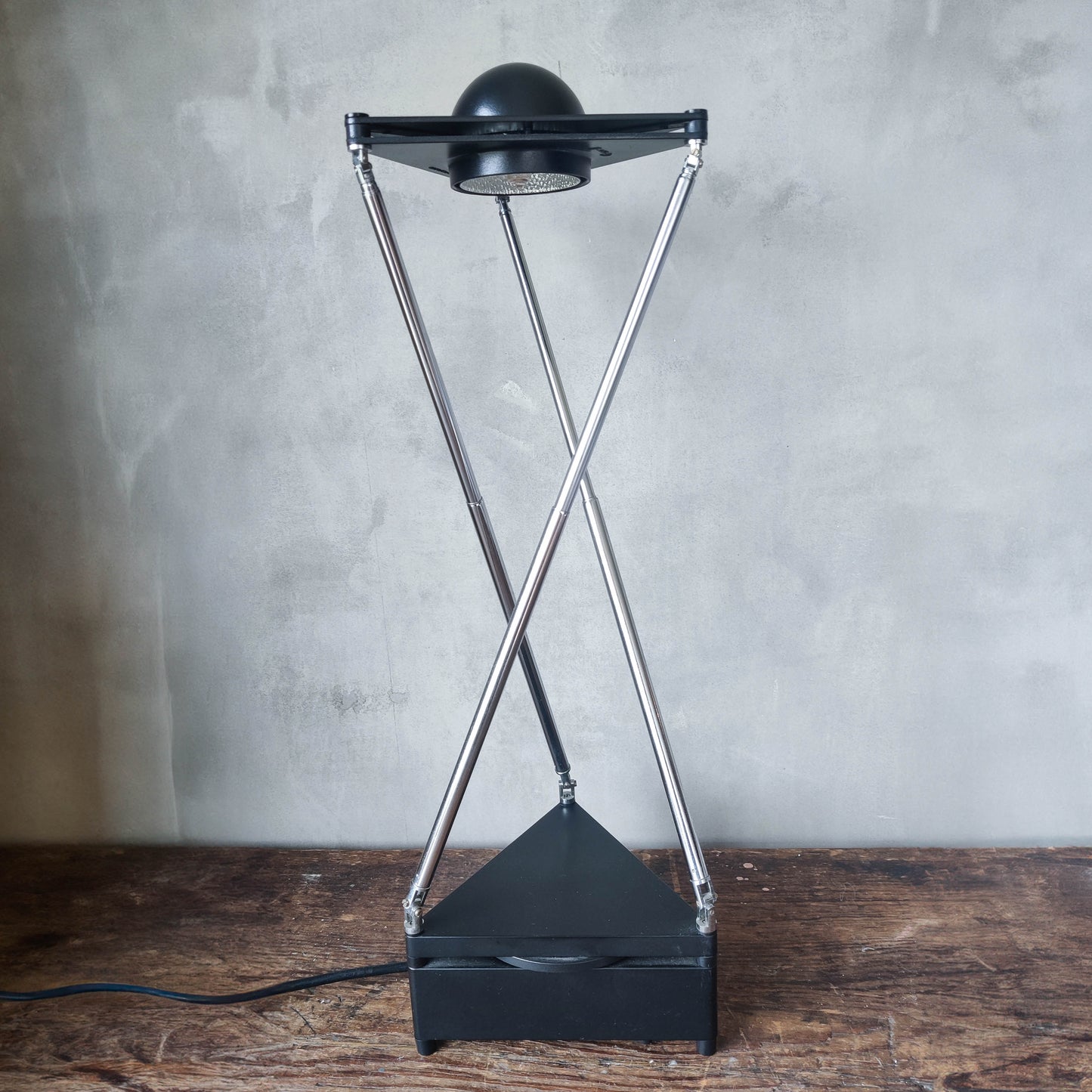 Vintage 80s Luci F.A. PORSCHE Kandido Triangular Telescopic Lamp Made In Italy