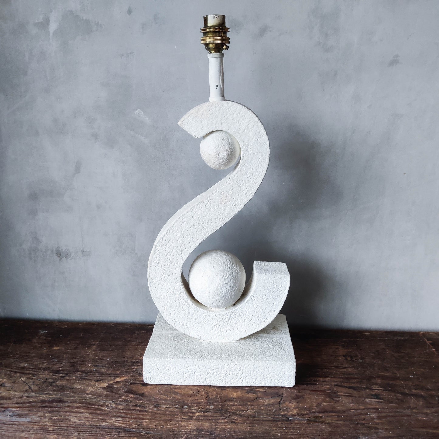 Vintage 1990s plaster cast lamp light base modernist Giacometti style sculptural