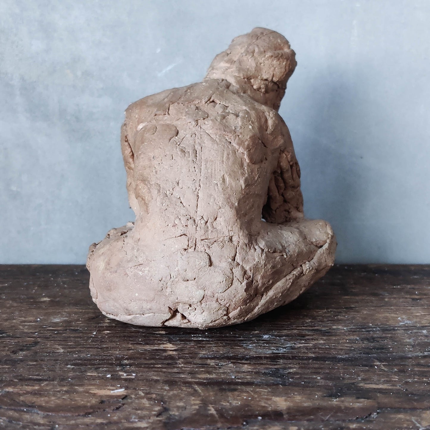 Midcentury artist terracotta clay figure model maquette study sculpture nude
