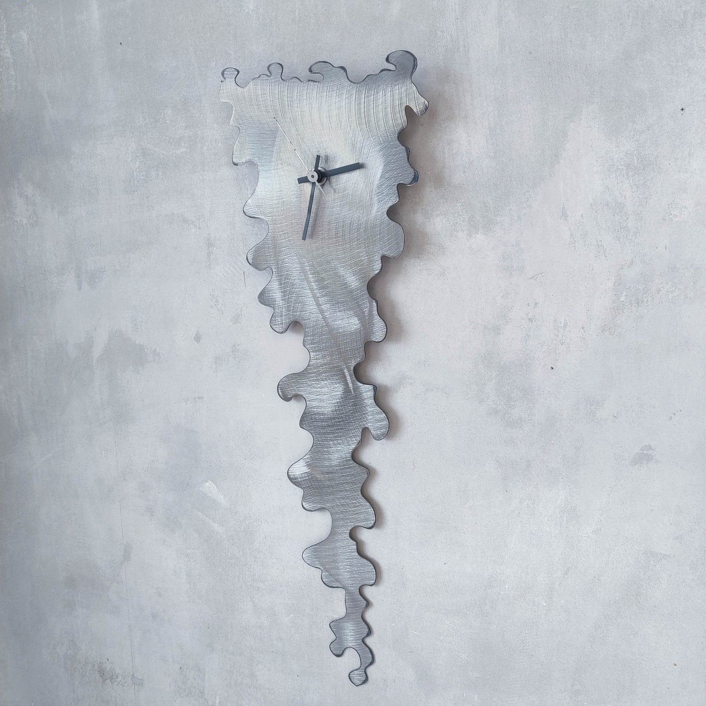 Artisan metalwork torch cut sculptural abstract steel clock