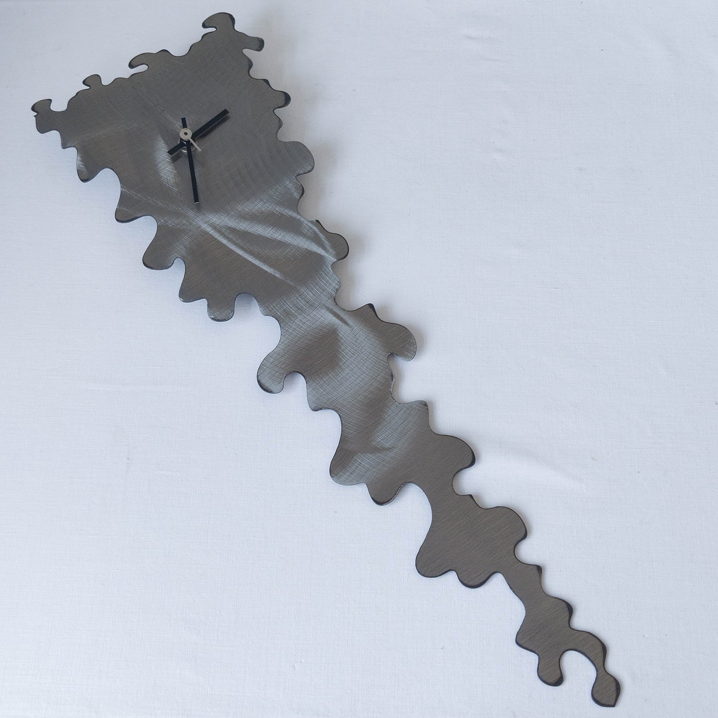 Artisan metalwork torch cut sculptural abstract steel clock