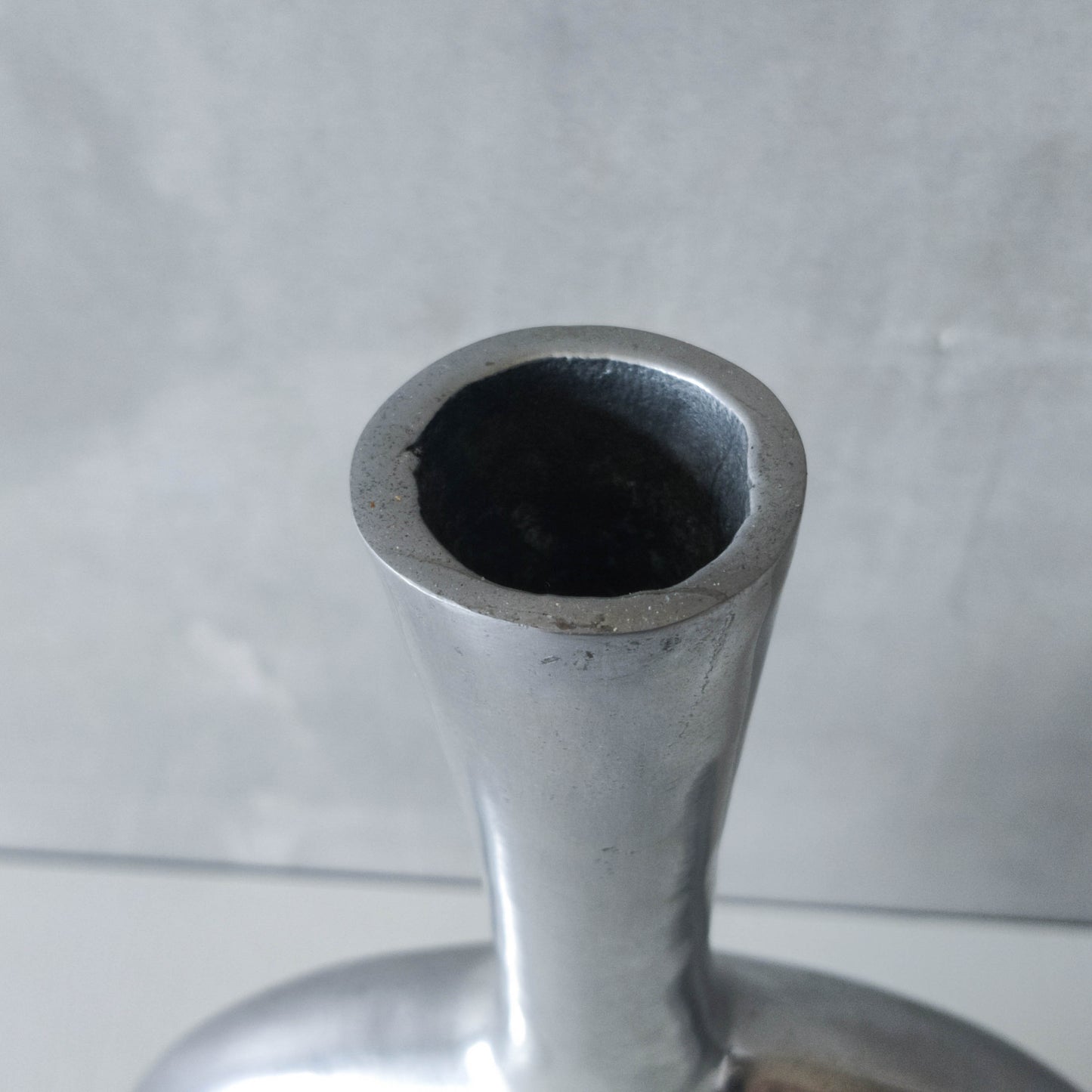 Vintage 1990s donut hand cast aluminium sculptural modernist bottle vase