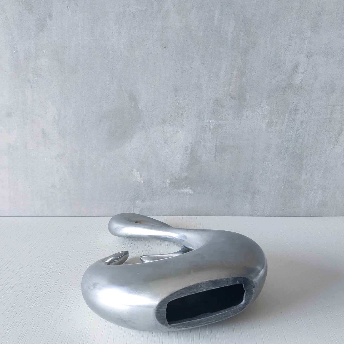 Vintage 00s sculptural sand cast aluminium sculpture wiggle twist