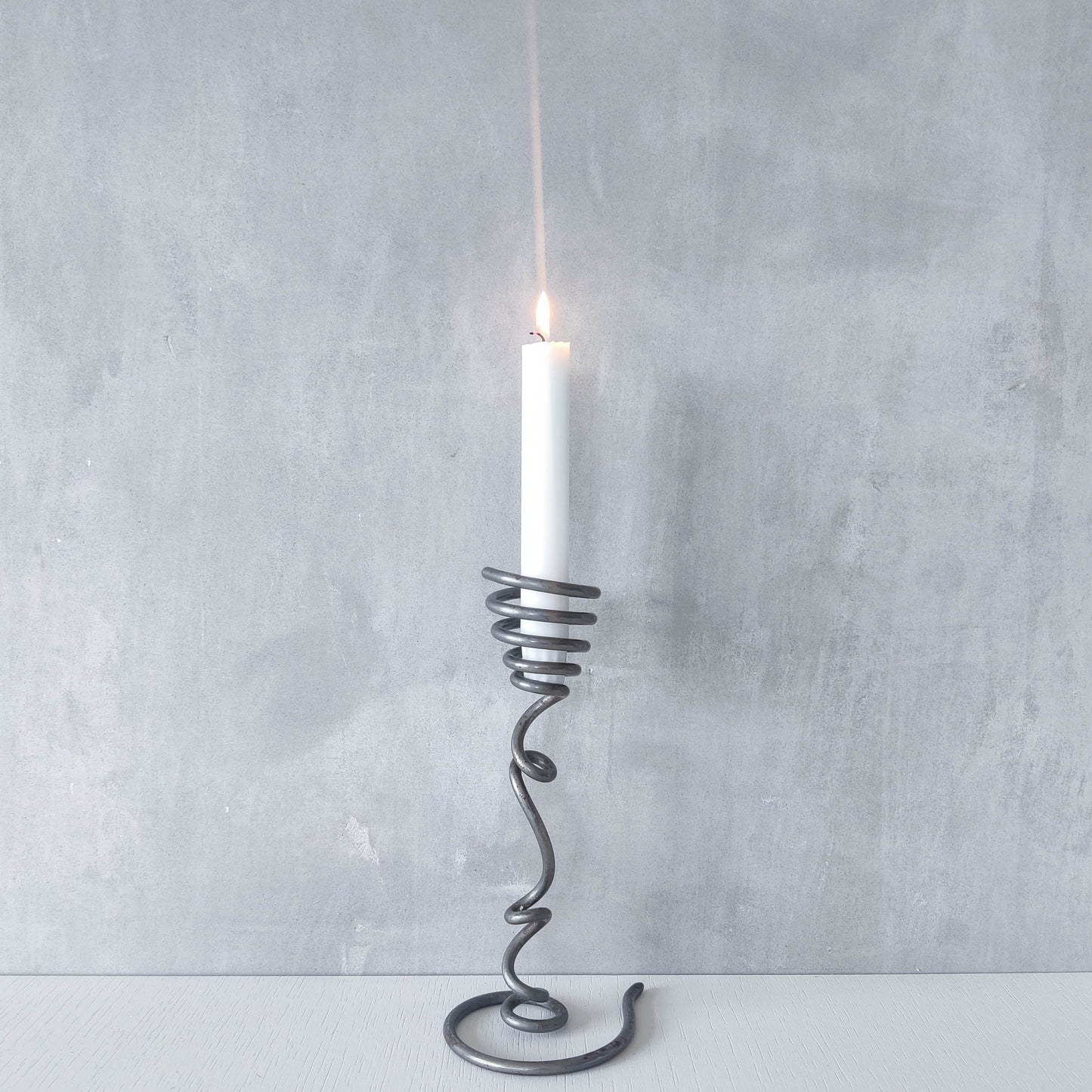 Vintage 1990s Habitat spiral coil steel abstract sculptural candle holder