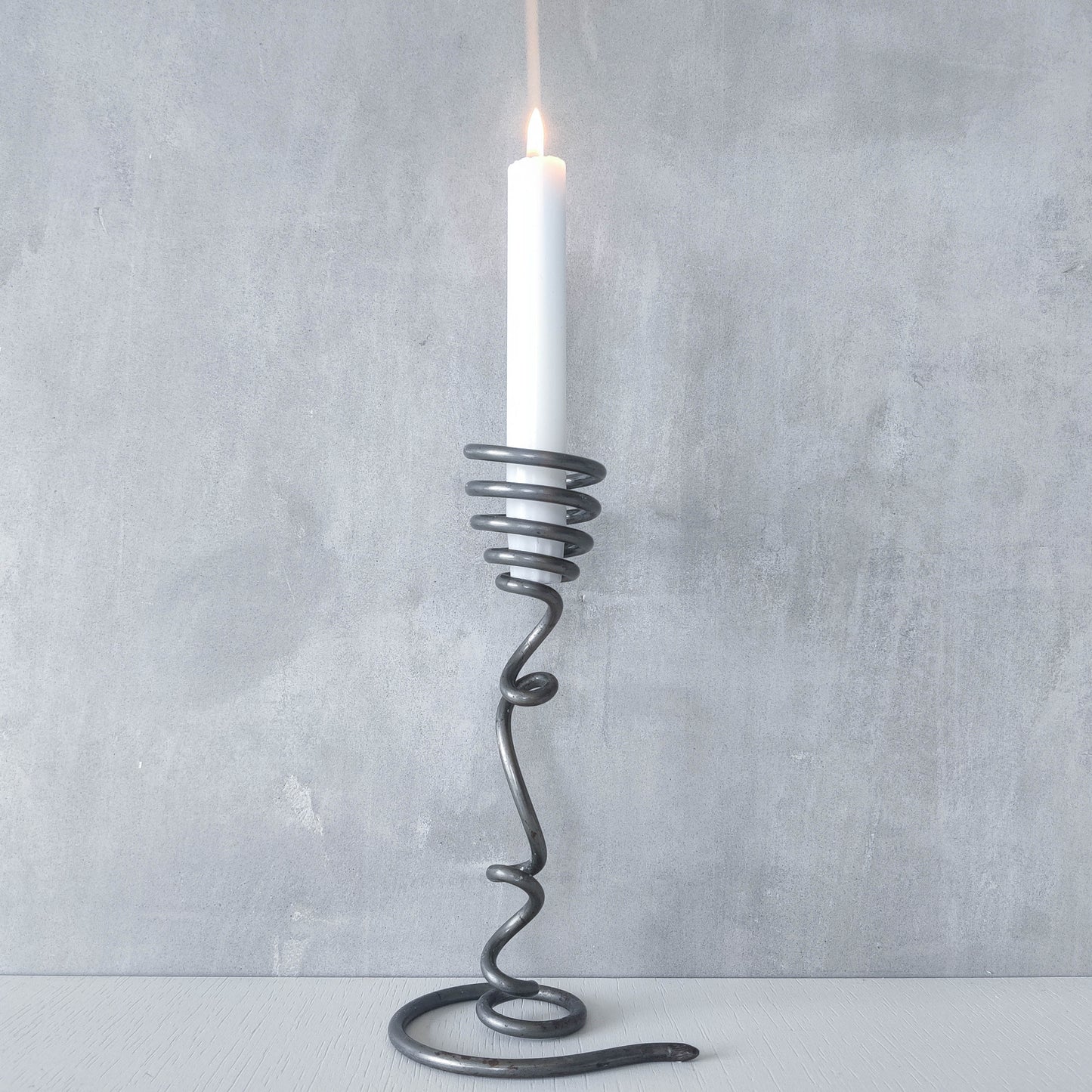 Vintage 1990s Habitat spiral coil steel abstract sculptural candle holder