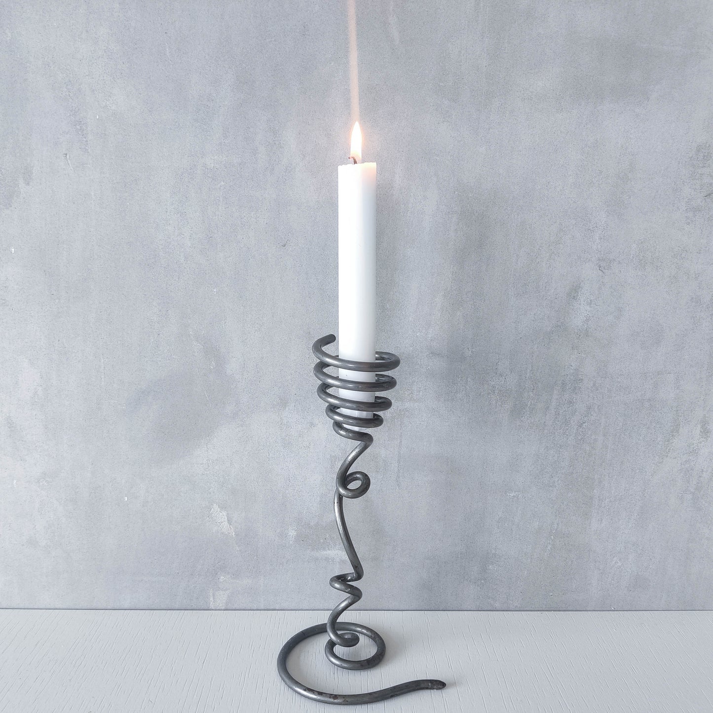 Vintage 1990s Habitat spiral coil steel abstract sculptural candle holder