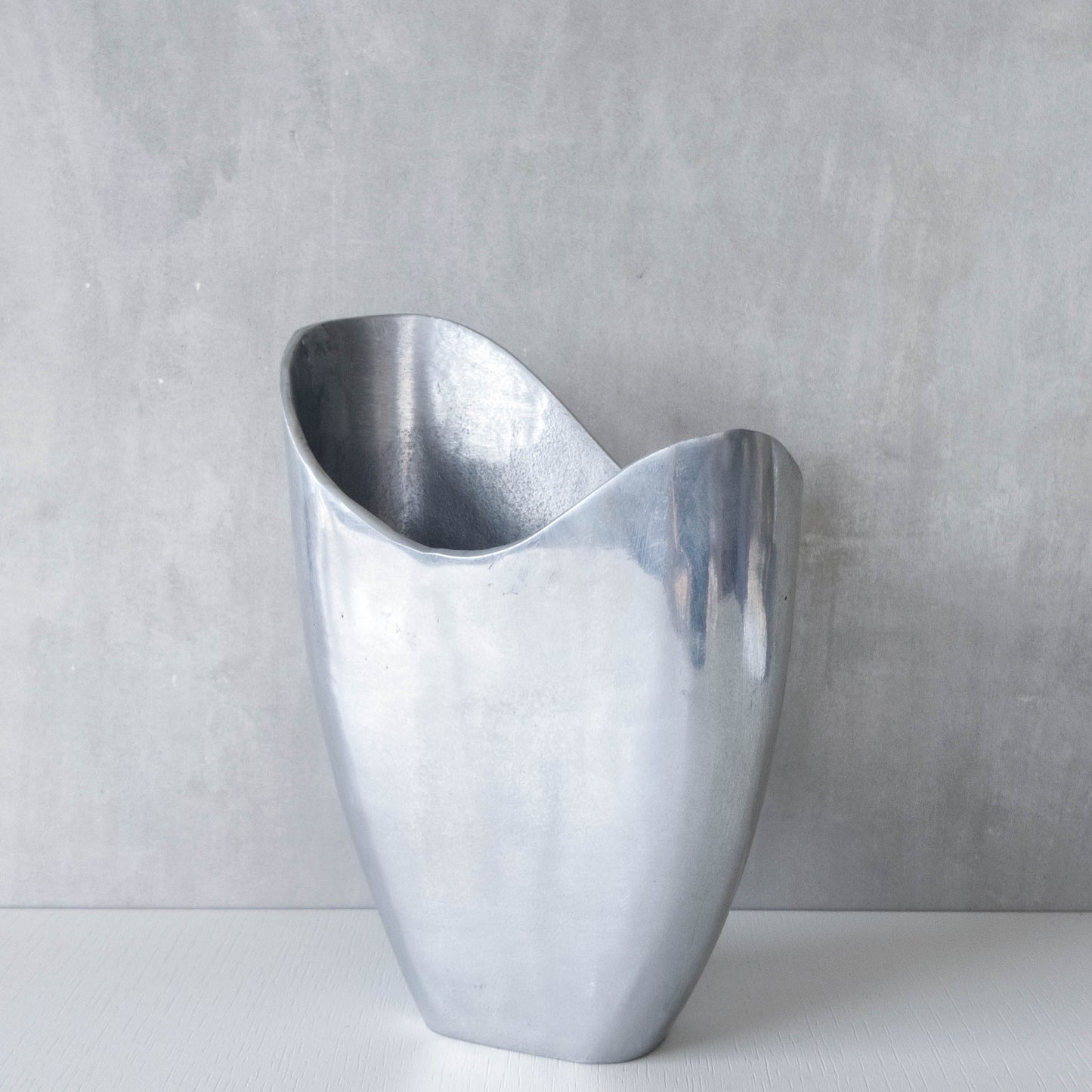 Anna Efverlund Swedish 1990s hand cast aluminium organic form vase
