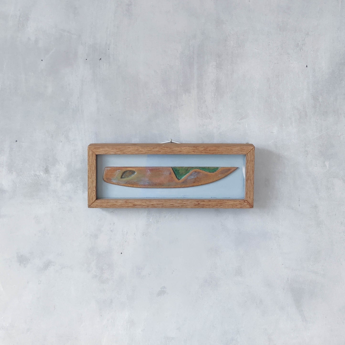 Scottish School modernist relief abstract painted carved board of abstract form in artist frame