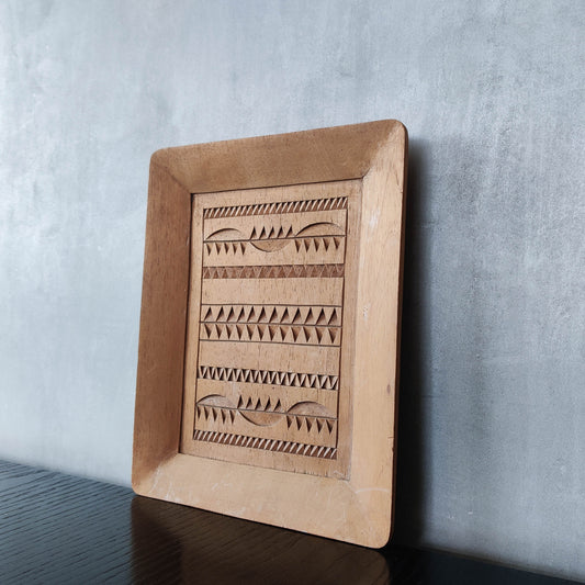 Vintage apprentice piece wood cut carved panel wall art sculpture plaque relief