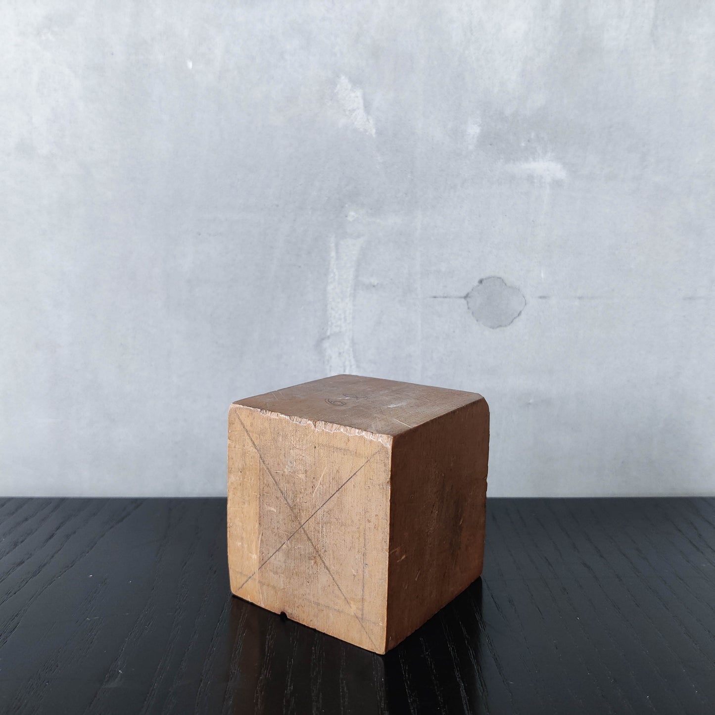 Vintage 1950s set wooden teaching drawing models geometric solids shapes wood