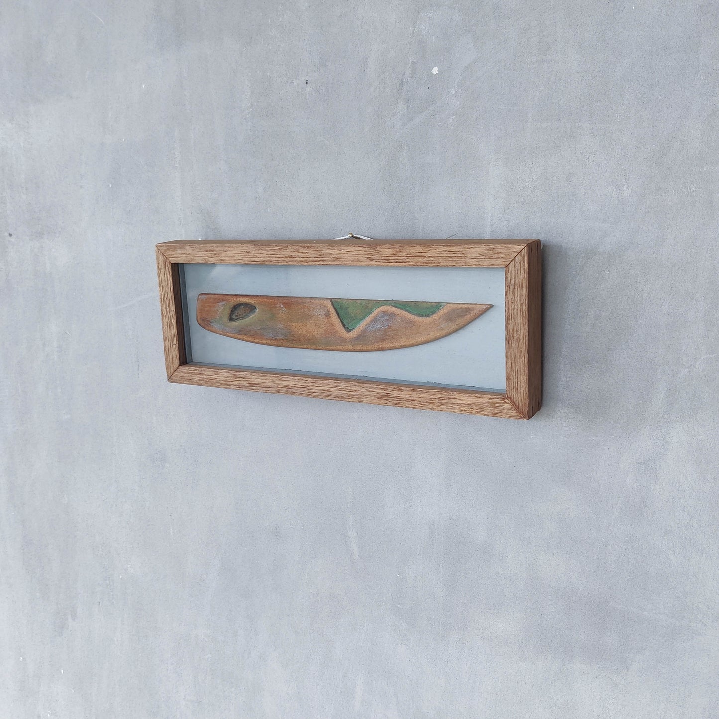 Scottish School modernist relief abstract painted carved board of abstract form in artist frame