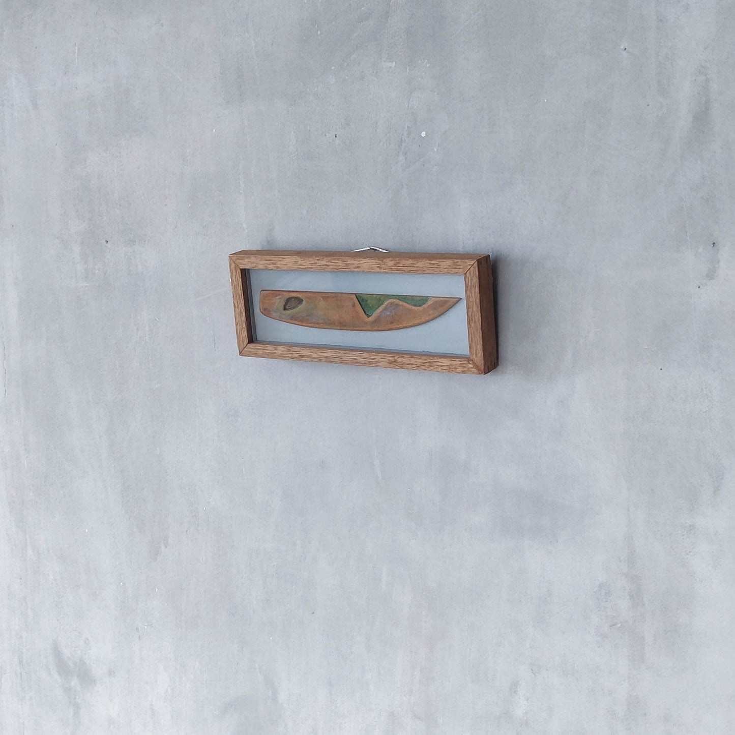 Scottish School modernist relief abstract painted carved board of abstract form in artist frame
