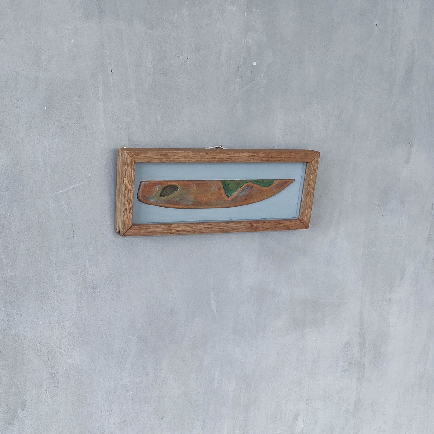 Scottish School modernist relief abstract painted carved board of abstract form in artist frame