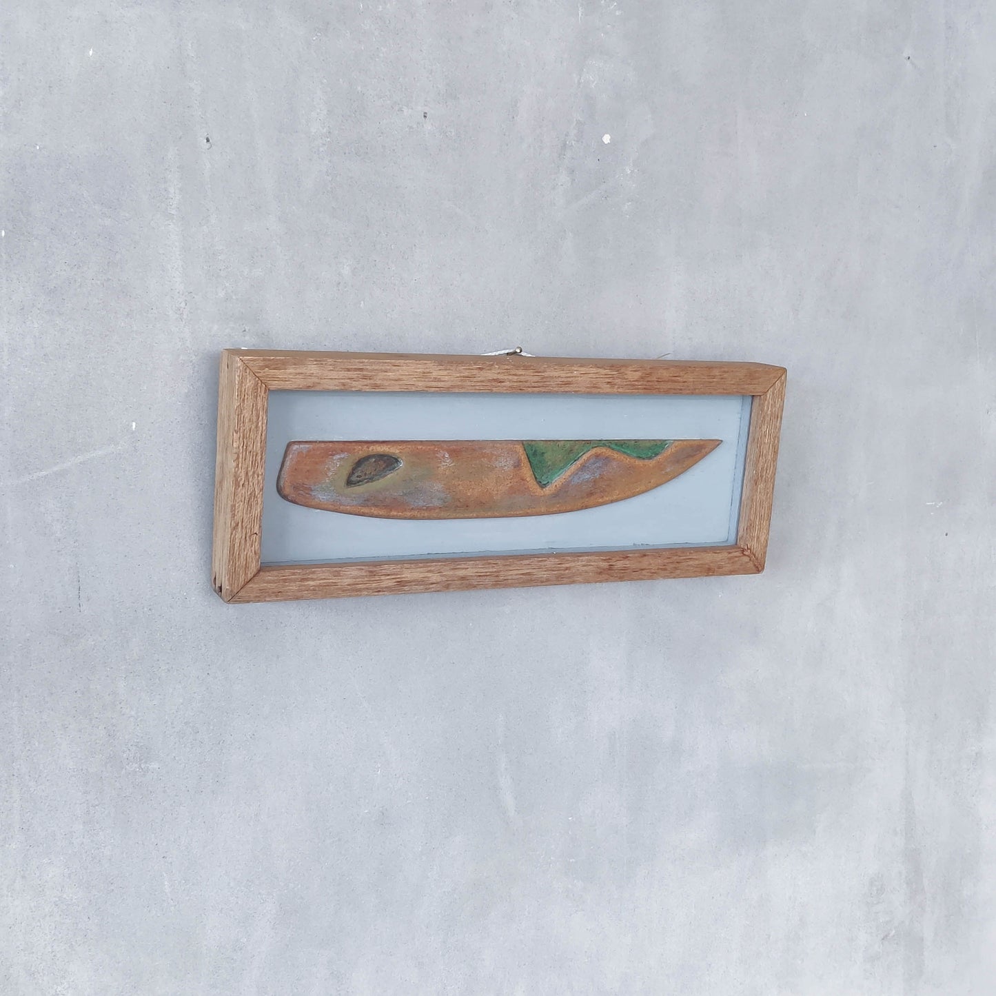 Scottish School modernist relief abstract painted carved board of abstract form in artist frame