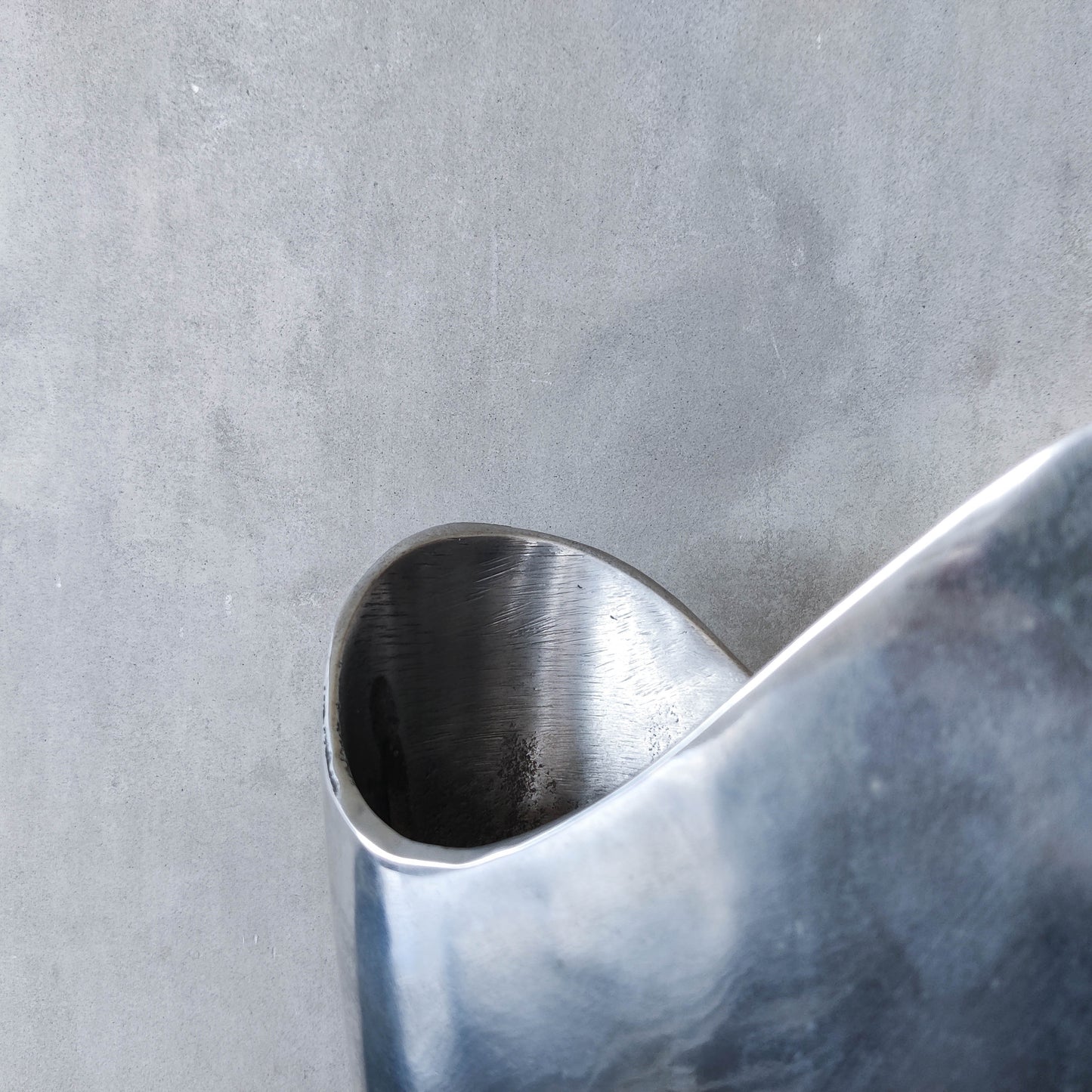 Anna Efverlund 1990s hand cast aluminium vase Swedish organic modernist form