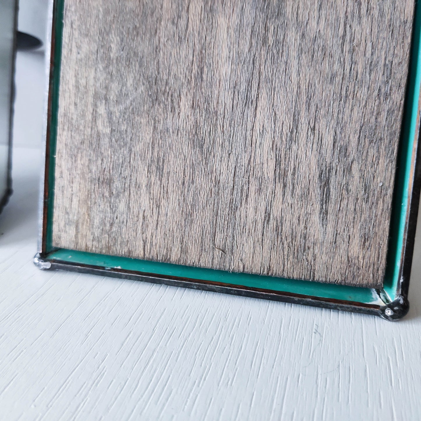 Pair of vintage handmade leaded mirror glass faceted candle holder wall sconces