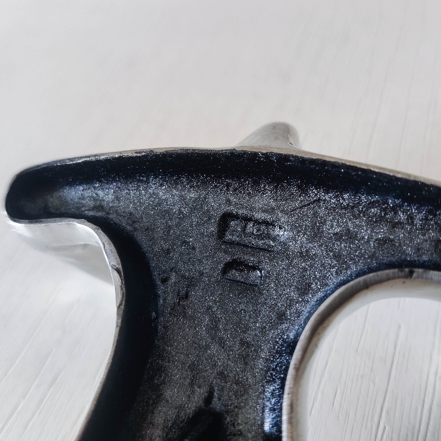 Vintage Carrol Boyes figural cast aluminium and glass photo frame