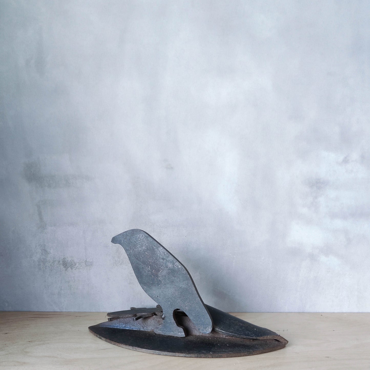 Welded steel blacksmith made crow sculpture