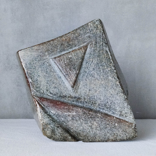 Vintage mid 20th century Modernist abstract stone granite carved sculpture