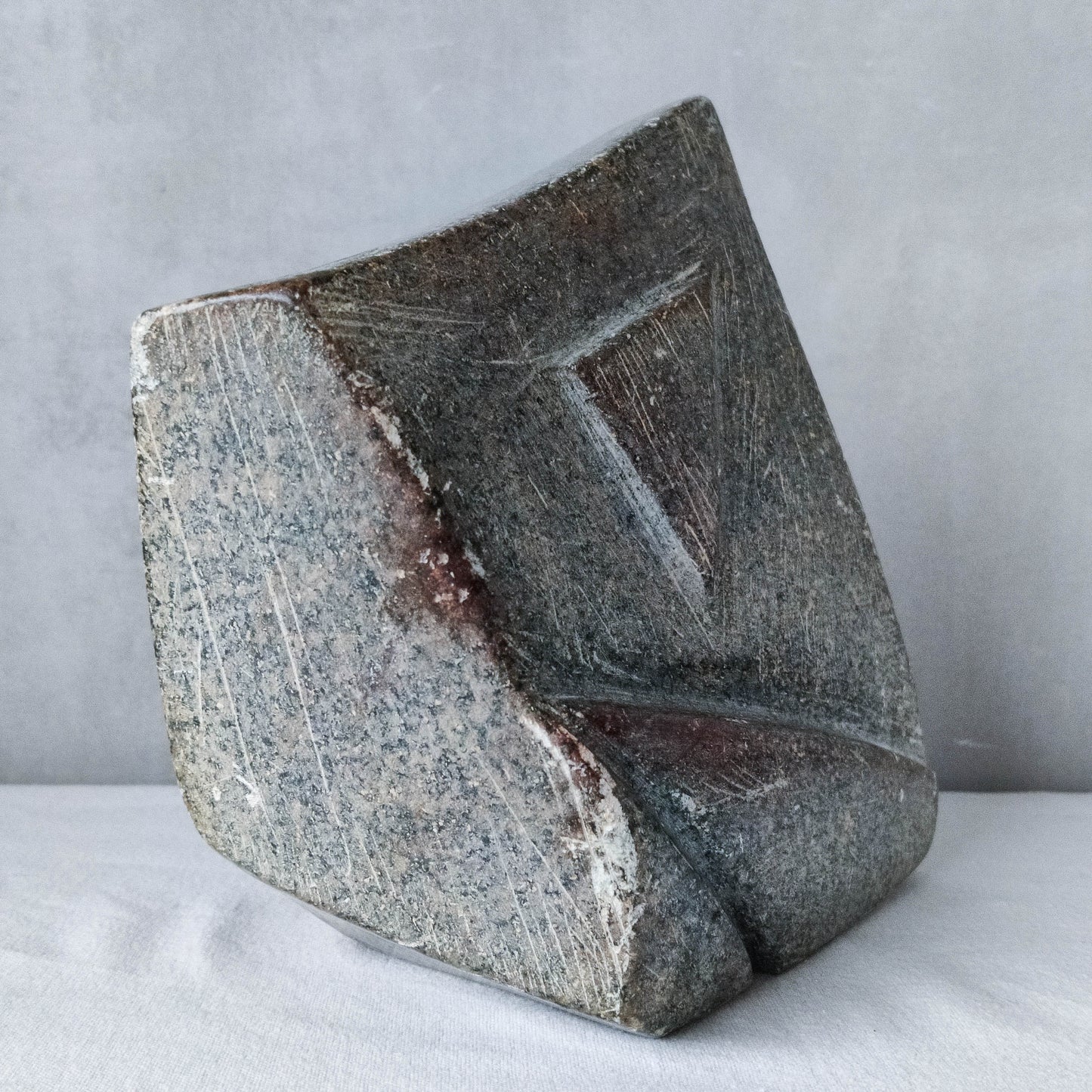 Vintage mid 20th century Modernist abstract stone granite carved sculpture