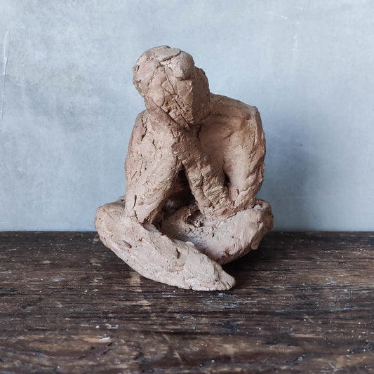 Vtg midcentury artist terracotta clay figure model maquette study sculpture nude