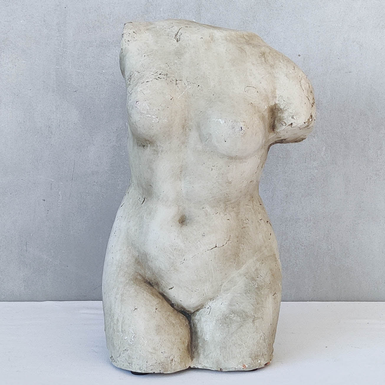 Vintage cast plaster torso nude study sculpture statue figure maquette