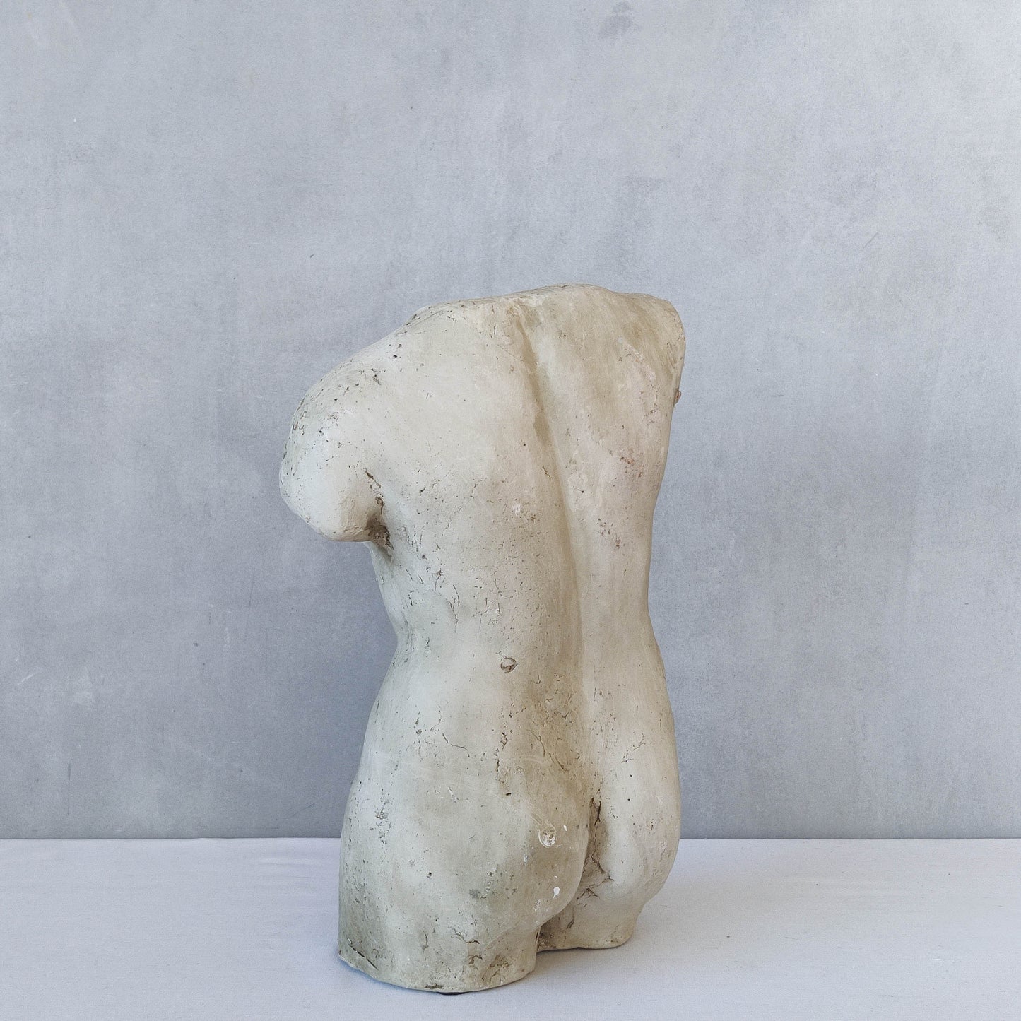 Vintage cast plaster torso nude study sculpture statue figure maquette