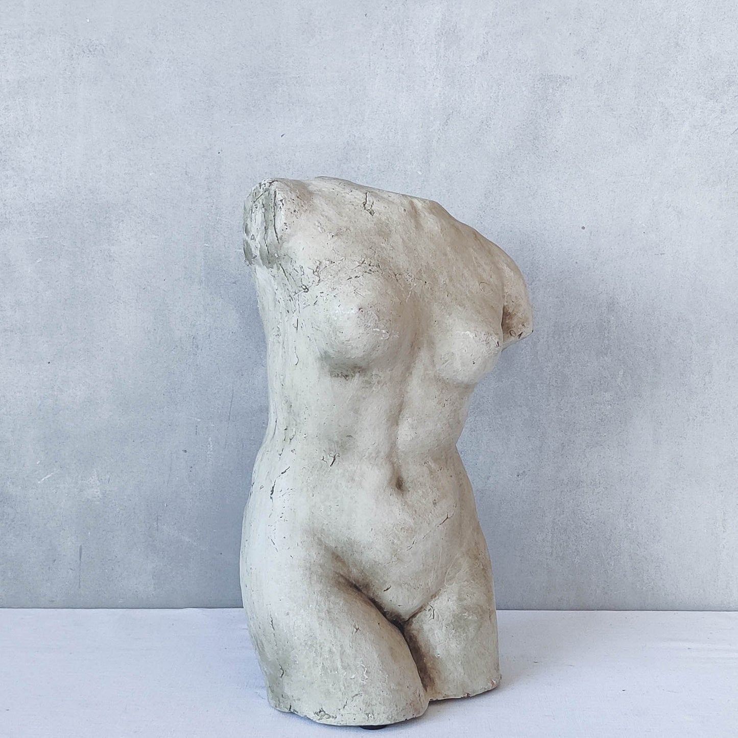 Vintage cast plaster torso nude study sculpture statue figure maquette