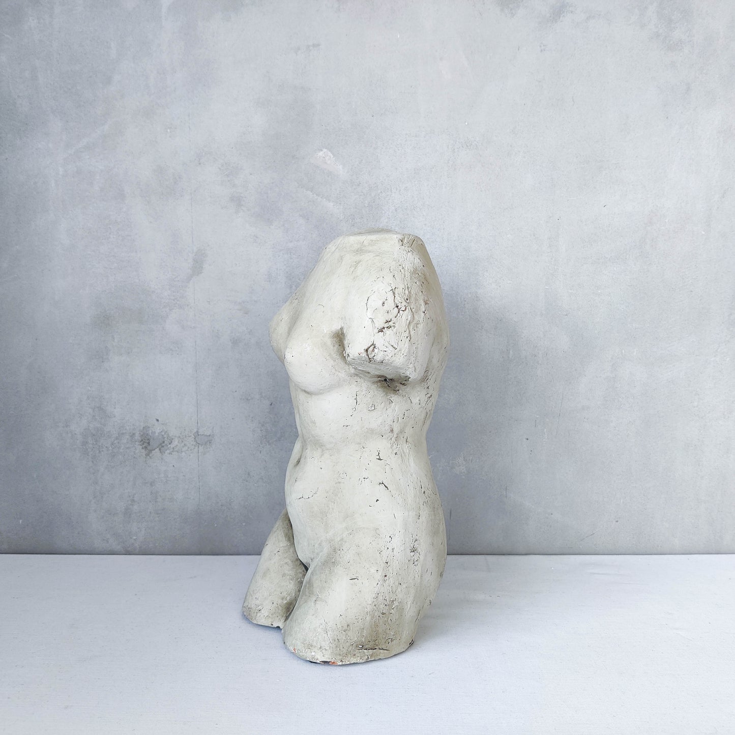 Vintage cast plaster torso nude study sculpture statue figure maquette