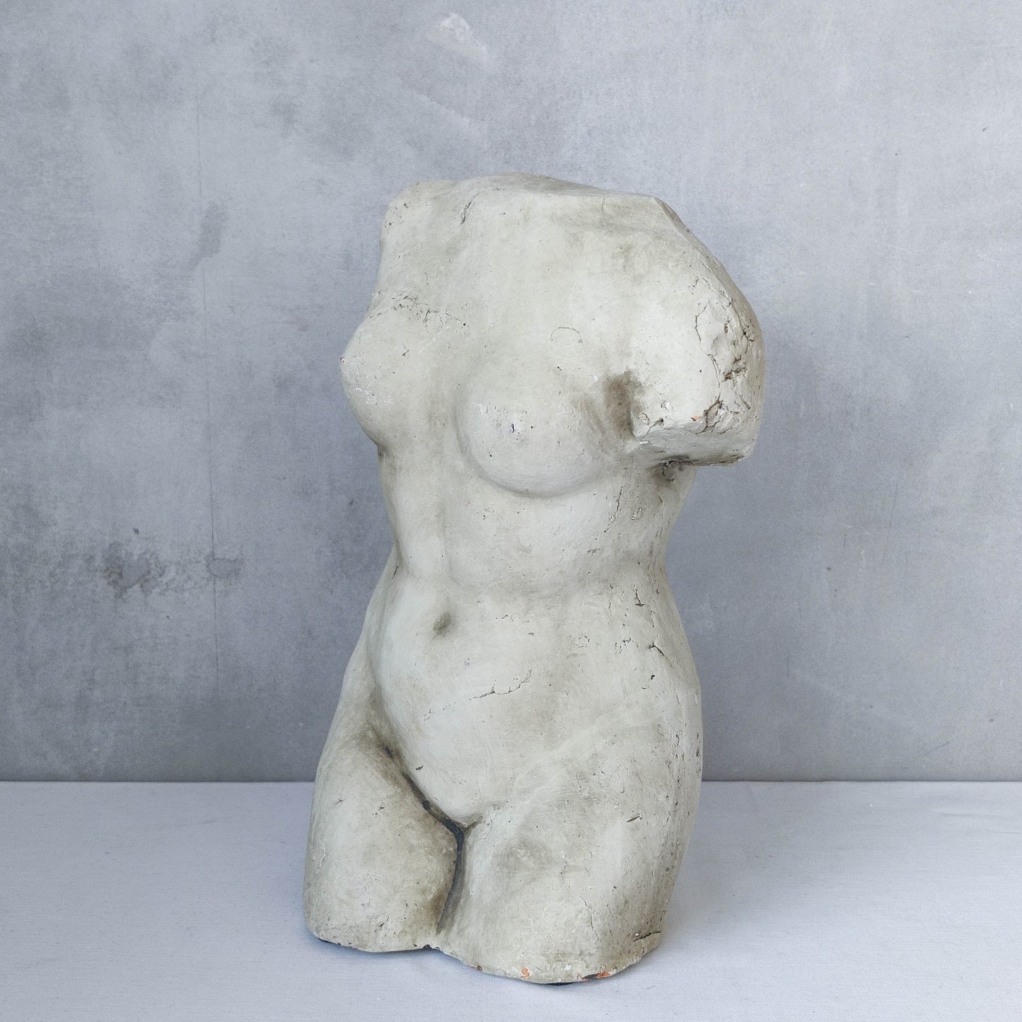 Vintage cast plaster torso nude study sculpture statue figure maquette