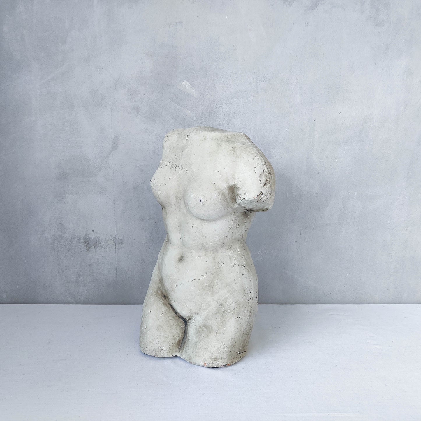 Vintage cast plaster torso nude study sculpture statue figure maquette