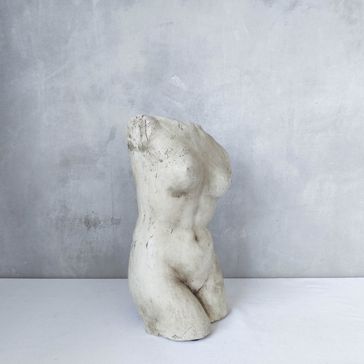 Vintage cast plaster torso nude study sculpture statue figure maquette