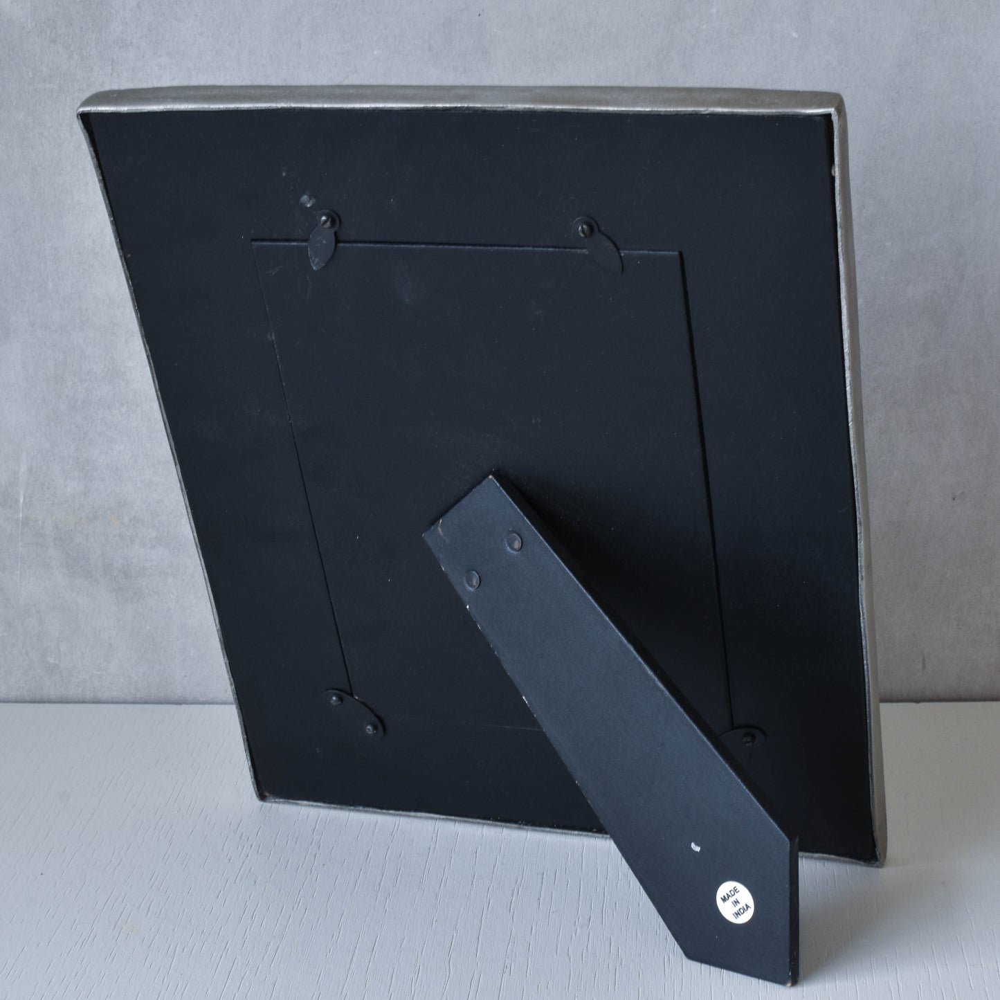 Vintage 1990s cast aluminium inscribed silver metal photo picture frame