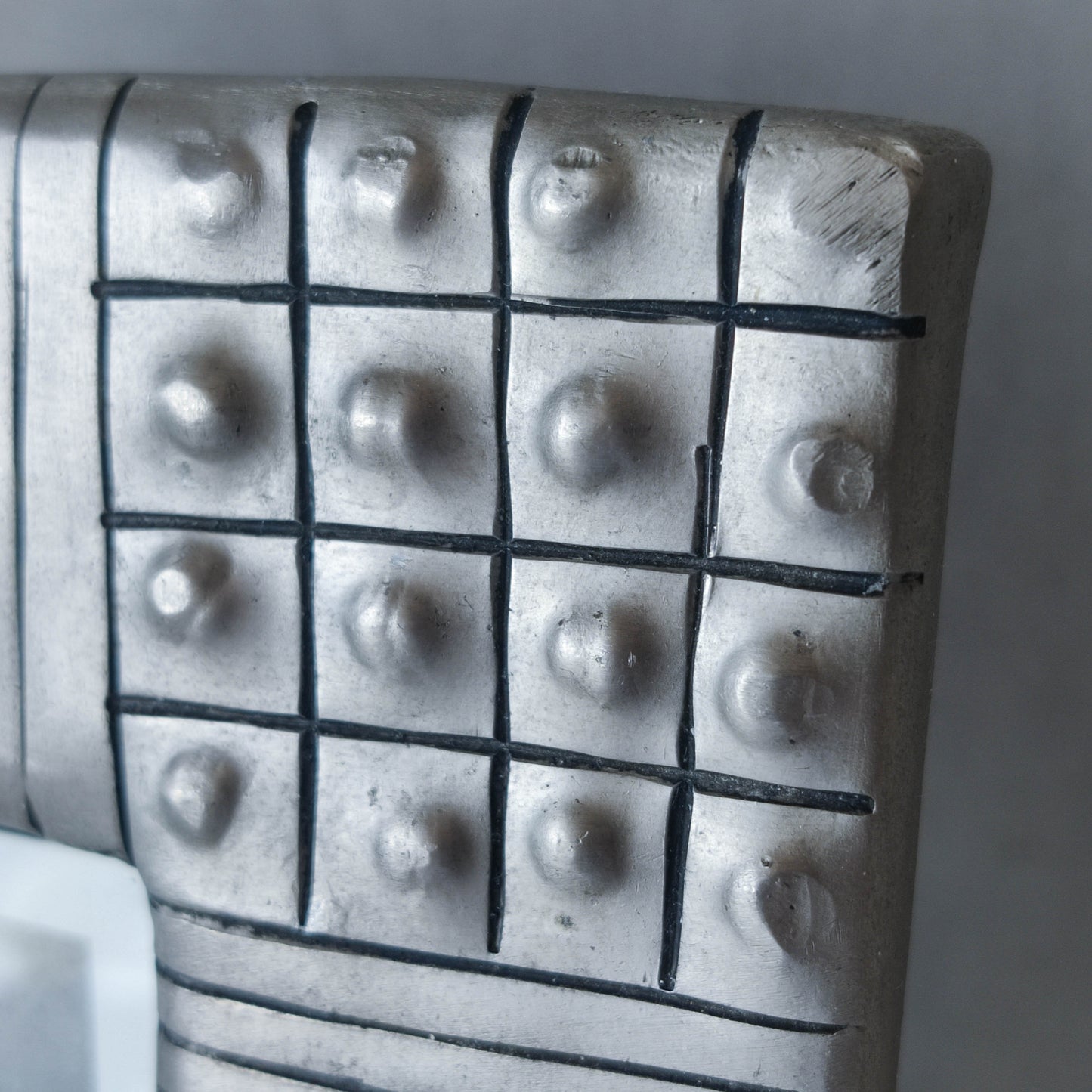 Vintage 1990s cast aluminium inscribed silver metal photo picture frame