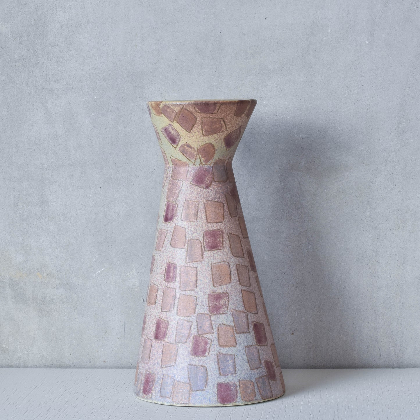 Vintage 1980s painterly studio pottery ceramic sculptural vase jug vessel signed