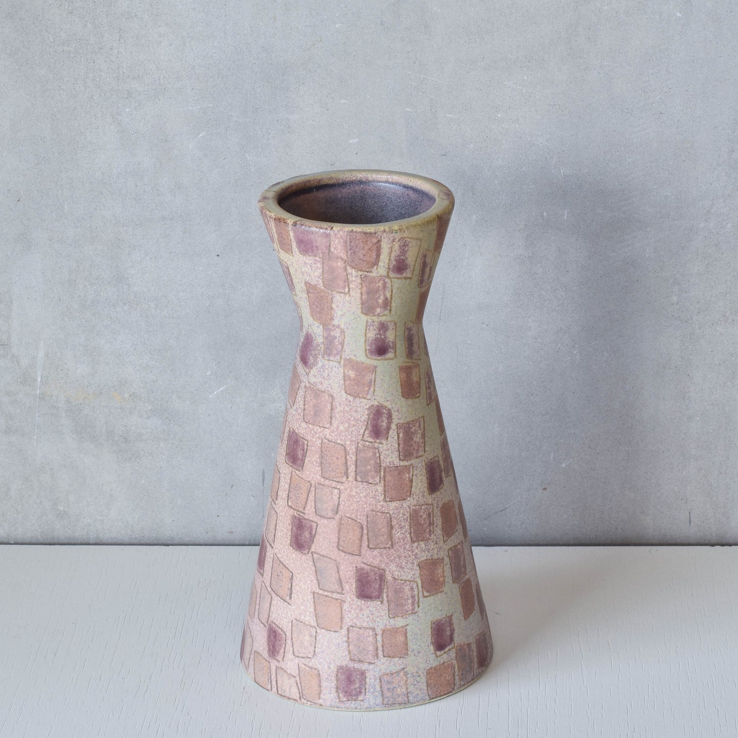 Vintage 1980s painterly studio pottery ceramic sculptural vase jug vessel signed