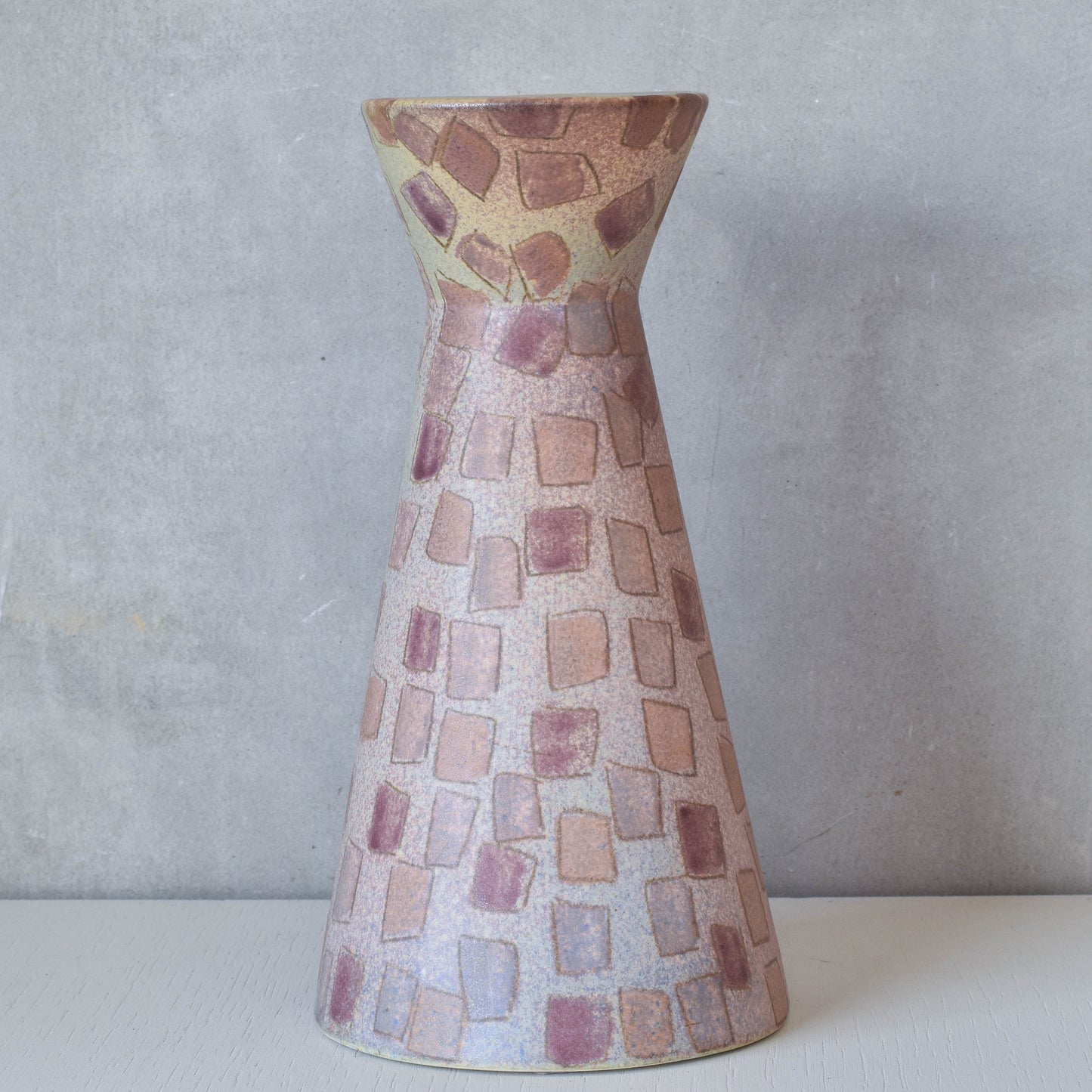 Vintage 1980s painterly studio pottery ceramic sculptural vase jug vessel signed