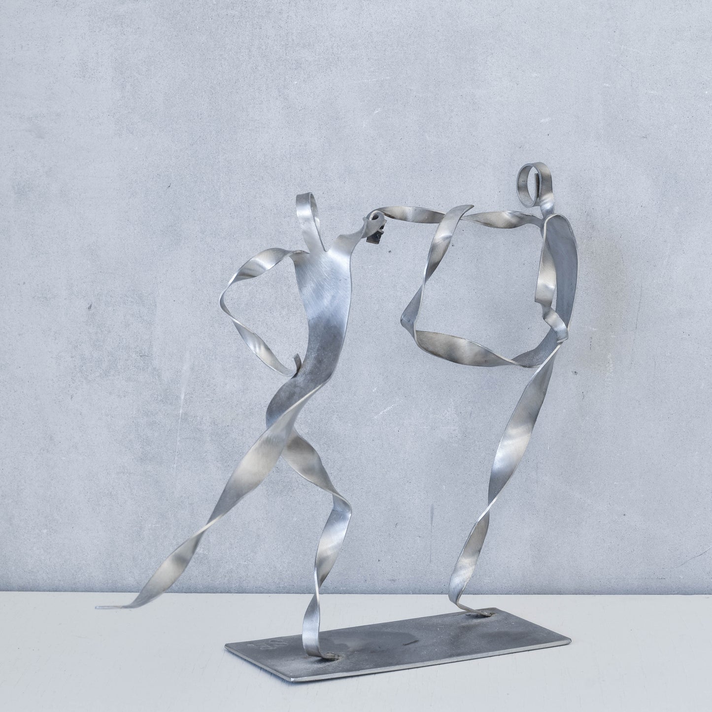 Sophie Raine French figure steel brutalist style cut welded metal sculpture