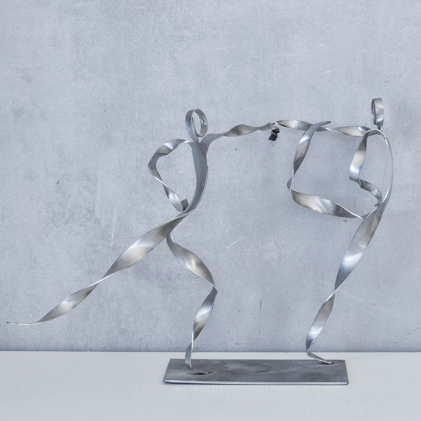 Sophie Raine French figure steel brutalist style cut welded metal sculpture