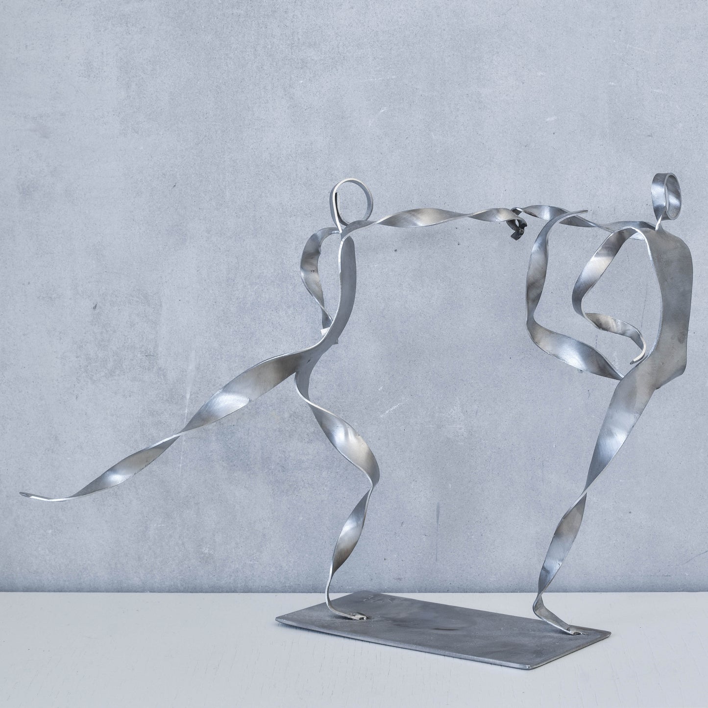 Sophie Raine French figure steel brutalist style cut welded metal sculpture