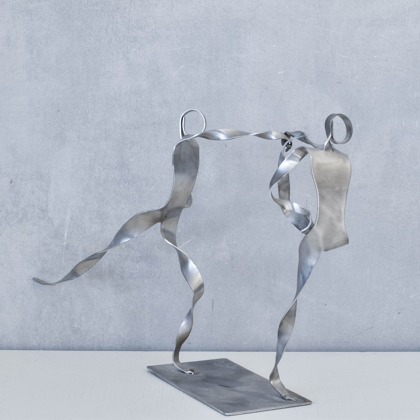 Sophie Raine French figure steel brutalist style cut welded metal sculpture