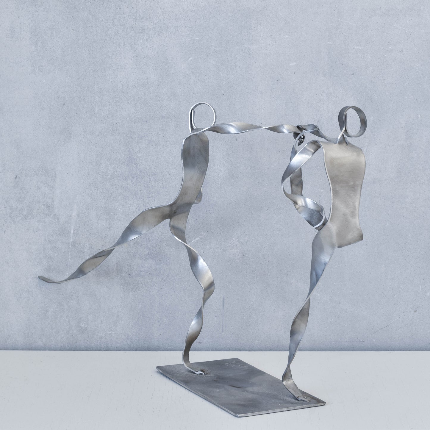 Sophie Raine French figure steel brutalist style cut welded metal sculpture