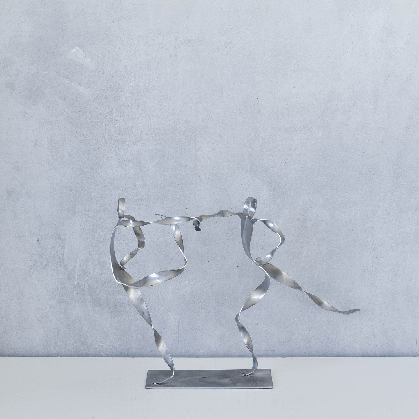 Sophie Raine French figure steel brutalist style cut welded metal sculpture