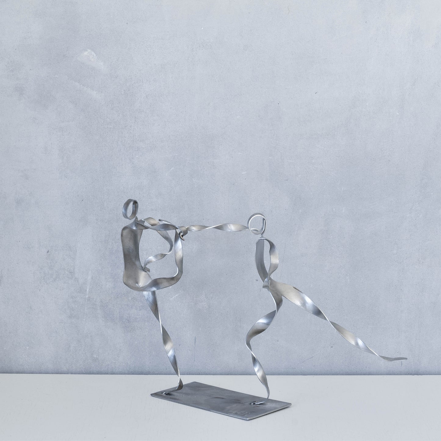 Sophie Raine French figure steel brutalist style cut welded metal sculpture