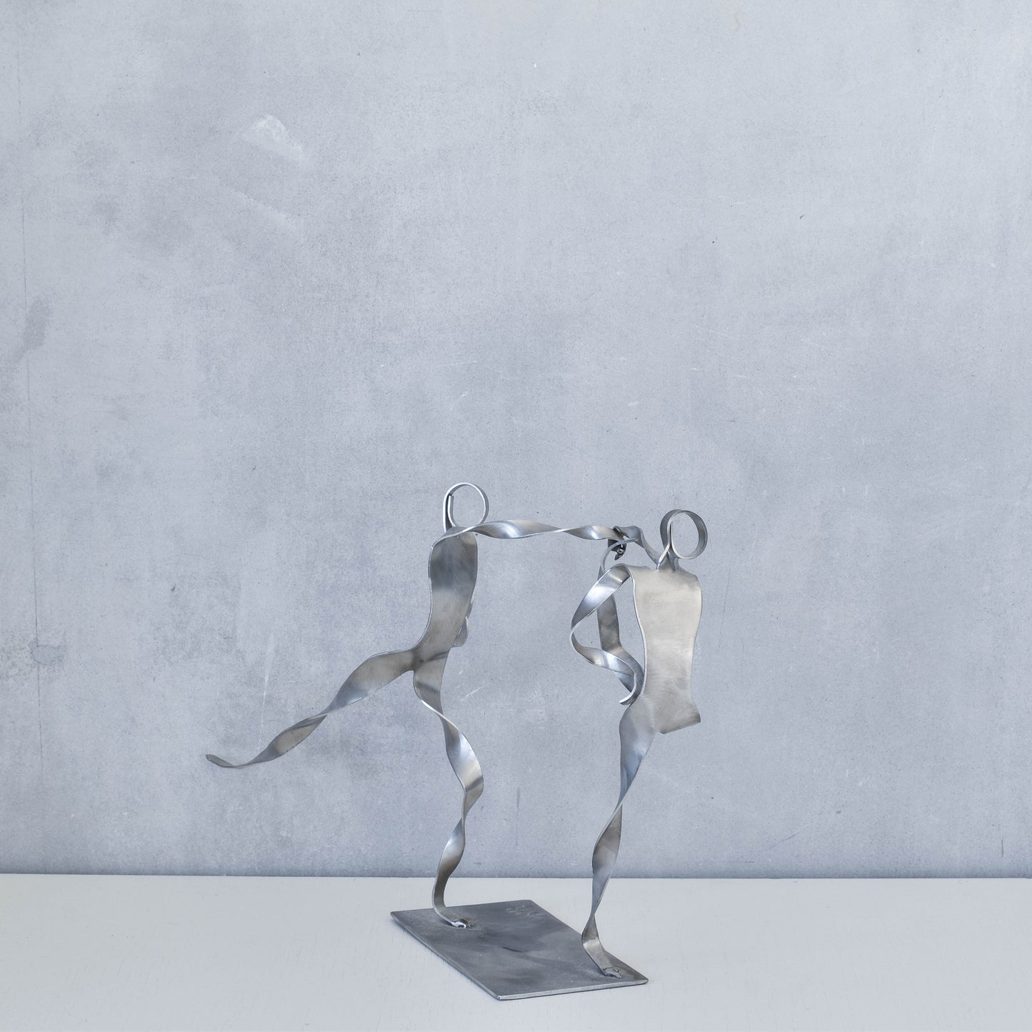 Sophie Raine French figure steel brutalist style cut welded metal sculpture