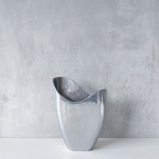 Anna Efverlund Swedish 1990s hand cast aluminium organic form vase