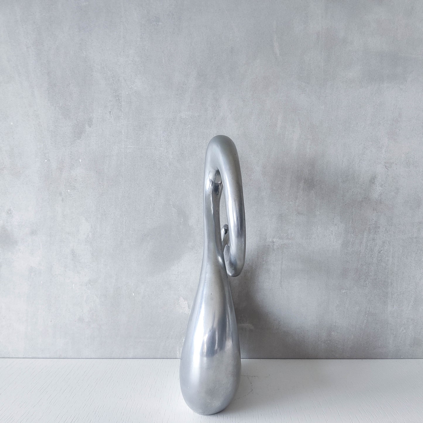 Vintage 00s sculptural sand cast aluminium sculpture wiggle twist