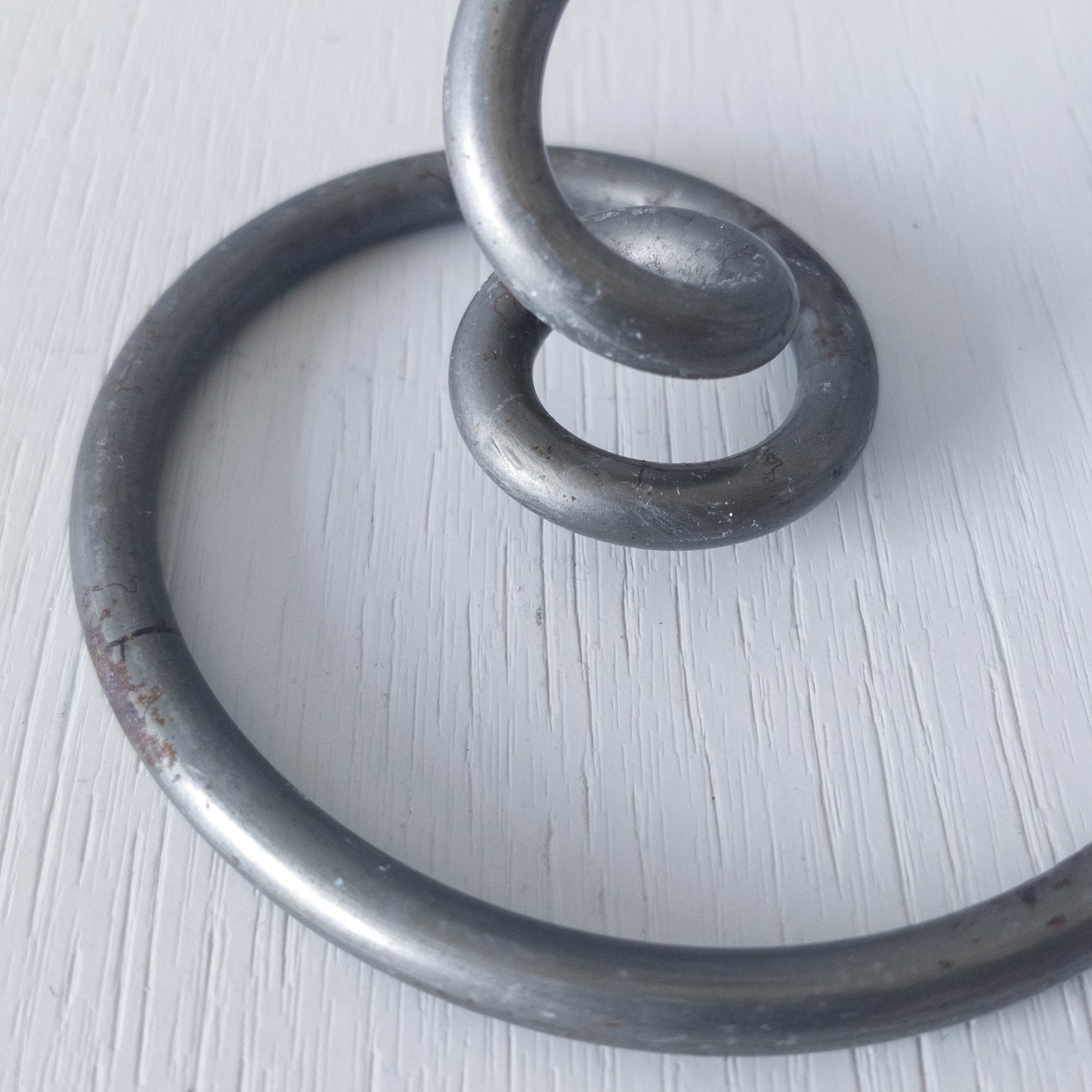 Vintage 1990s Habitat spiral coil steel abstract sculptural candle holder