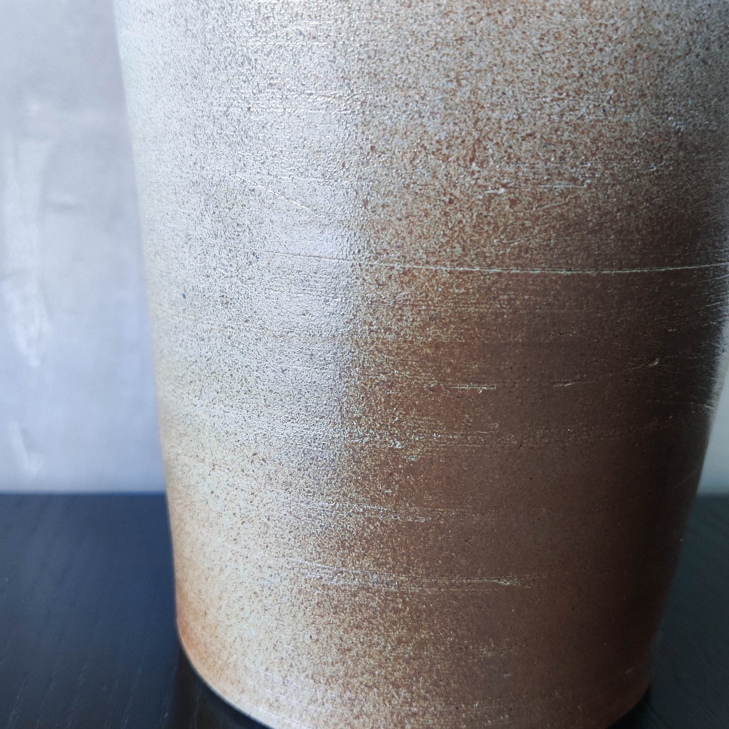 Large sculptural Japanese style studio pottery vase vessel blue glaze