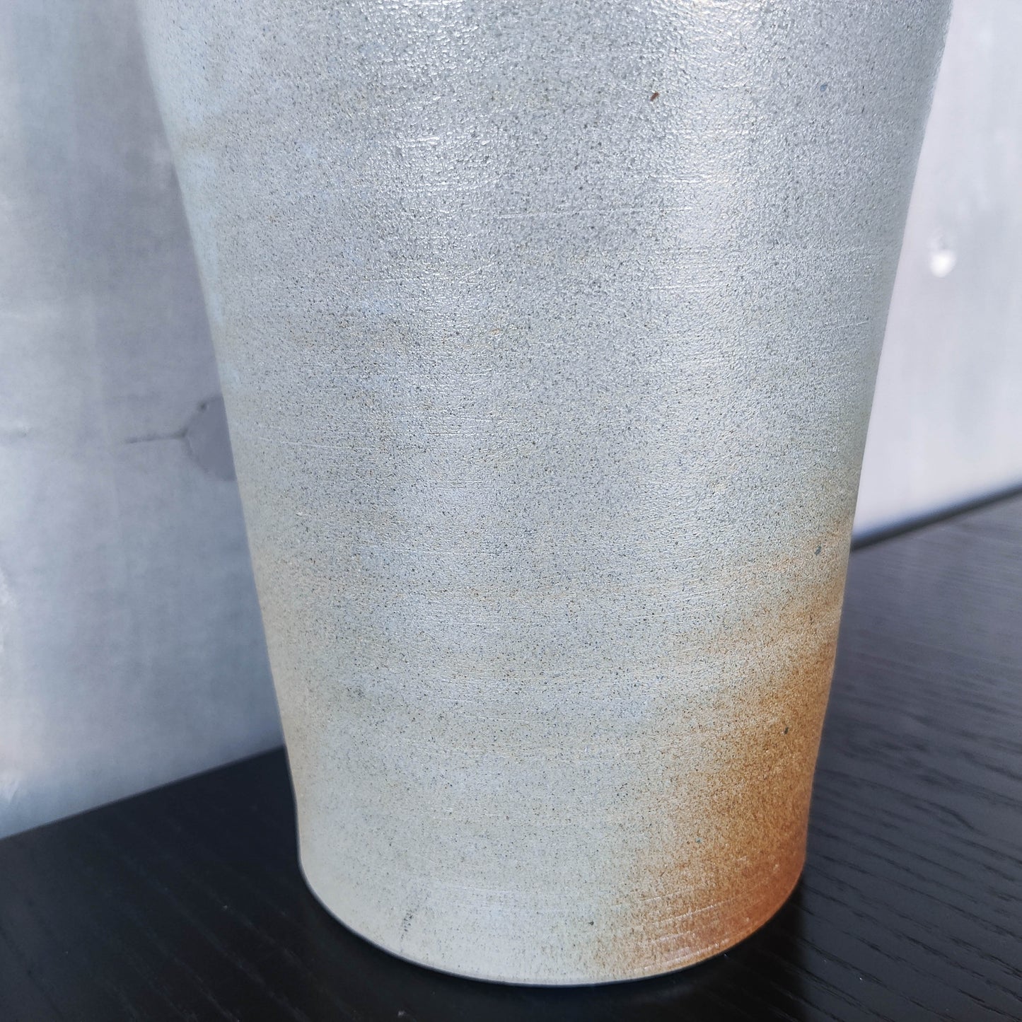 Large sculptural Japanese style studio pottery vase vessel blue glaze